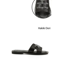 Gönderi(r) Kadın Siyah Tokalı Hakiki Deri Terlik