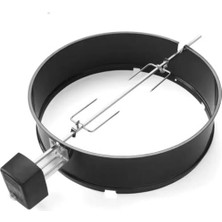 Weber Rotisserie 57 cm – Kettle Uyumlu (Kod 7494) Paslanmaz Şiş & Çatal | Emayeli Yükseltme Halkası | 220 V Sessiz Motor