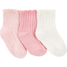 Kız Bebek Desenli 3lü Çorap