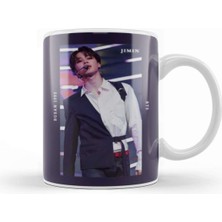 Beyaz Porselen Kupa Bardak - Jimin Dark Theme Tasarımı