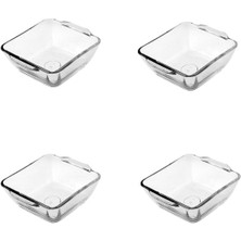 4'lü Cam Kase Seti, Kulplu, Kahvaltılık, Reçellik ve Çerezlik Sunumlar Için Ideal