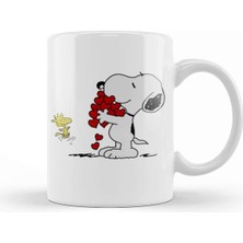 Sevimli Karakterler ile Aşk Dolu Porselen Kupa, Beyaz Renkli ve Şık Tasarım