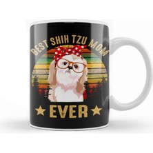 Sevimli Shih Tzu Annem Için Porselen Kupa Bardak, Beyaz Renk, Şık ve Kullanışlı