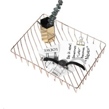 Beyaz Metal Dosya Sepeti, Şık ve Kullanışlı Ofis Düzenleyici