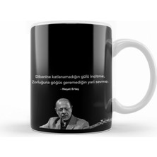 Gri Porselen Sözlü Kupa Bardak, Şık ve Anlamlı Tasarım