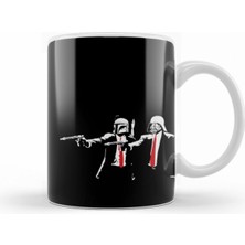 Gri Pulp Fiction ve Wars Temalı Porselen Kupa Bardak, Şık ve Kullanışlı Tasarım