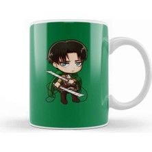 Attack On Titan Temalı Şık Porselen Kupa Bardak, Beyaz Renkli, Kaliteli Tasarım