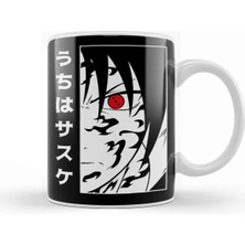 Uchiha Sasuke Naruto Temalı Porselen Kupa Bardak Beyaz Renk