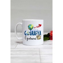 Tatlı Coğrafya Öğretmeni Tasarımlı Beyaz Kupa Bardak