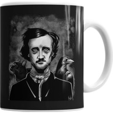 Edgar Allan Poe Temalı Porselen Kupa Bardak, Şık ve Kaliteli Tasarım