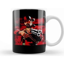 Beyaz Porselen Kupa Bardak, Red Dead Redemption 2 Temalı, 04'lü Set