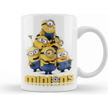 Sevimli Minion Tasarımlı Porselen Kupa Bardak, Beyaz Renk, Şık ve Dayanıklı