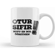 Beyaz Porselen Kupa Bardak Öğretmenler Günü Hediye Seti