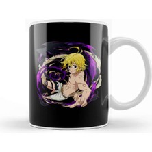 Beyaz Porselen Kupa Bardak Meliodas Wrath Tasarımı
