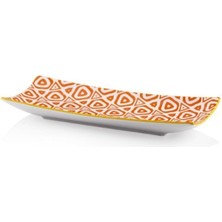 Turuncu 20 cm Porselen Dikdörtgen Tabak, Şık ve Dayanıklı Yemek Sunumu Ürünü