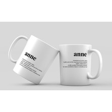 Isimli Anneler Günü Özel Baskılı Porselen Kupa Bardak Beyaz