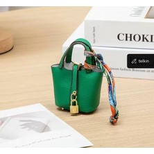 Mini Çanta Kolye Araba Iç Dikiz Aynası Dekorasyon High-End Deri Kulaklık Çantası Bozuk Para Cüzdanı Çok Fonksiyonlu Çanta Süsü Pink