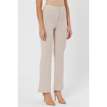 Hakke Kadın Siyah Yüksek Bel Toparlayacı Ispanyol Paça Palazzo Pantolon