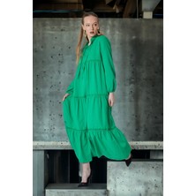 Hakke Yaka Bağcık Püskül Elbise