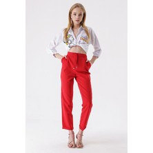 Hakke Paça Katlı Ip Bağçık Pantolon