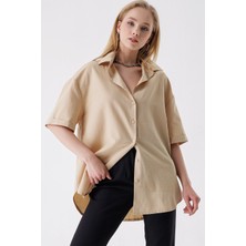 Hakke Kısa Kollu Oversize Gömlek