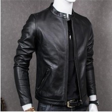 Deri Mont (Ceket) Siyah Hakim Yaka Erkek