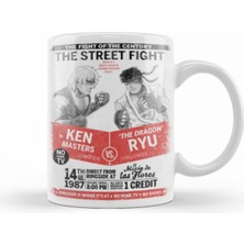 Street Fighter Temalı Porselen Kupa Bardak, Şık ve Dayanıklı Tasarım