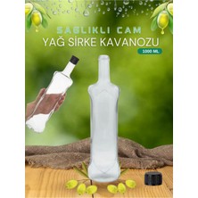 Kıvrımlı Cam Şişe, 1000 ml Sıvı, Sosluk, Limonluk, Ergonomik Tasarım, Beyaz Renk