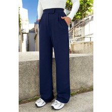 Yüksek Bel Pens Detaylı Geniş Paça Pantolon