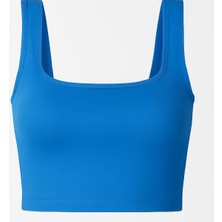 Kare Yaka Ribanalı Askılı Crop Atlet