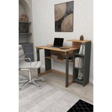 Çok Raflı Çok Amaçlı Çalışma ve Yemek Masası, Kahverengi