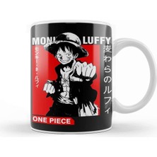 One Piece Luffy Temalı Porselen Kupa Bardak Beyaz, Şık ve Dayanıklı Tasarım