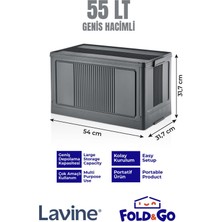 Fold&go Tekli Portatif Organizer Kapaklı Kasa ”antrasit” Çok Amaçlı Katlanır Istiflenebilir