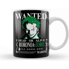 Zoro One Piece Anime Temalı Beyaz Porselen Kupa Bardak, Şık ve Renkli Tasarım