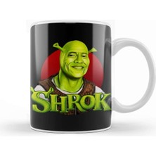 Sevimli Shrek Temalı Beyaz Porselen Kupa Bardak