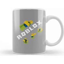 Beyaz Porselen Kupa Bardak, Roblox Noob Temalı, Şık ve Dayanıklı Tasarım