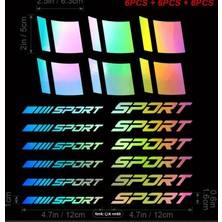 Jant Şerit & Sport Sticker Seti (18 Parça) – Araç Lastik Vinil Etiket