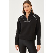 Shade Kadın Yarım Fermuarlı Oversize Sweatshirt Mb-