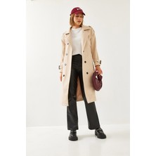 Shade Kadın Arka Düğme Detay Kaşe Kaban