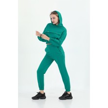 Edelle Kapüşonlu Eşofman Takım Çim Yeşili