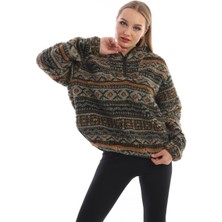 Edelle Kapüşonlu Peluş Kadın Sweatshirt