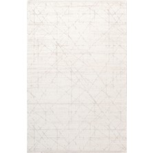 Icon IC004A Krem Modern Gri Detaylı Akrilik Pamuk Tabanlı 4 Mevsim Salon Koridor Mutfak Halısı