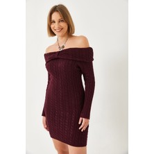 Shade Kadın Degaje Yaka Saç Örgü Elbise