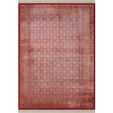 Imperial Luxe IL007J Kırmızı Çerçeveli Halı Klasik Desen 100 Tarak Bambu Viskon Ipek Serisi