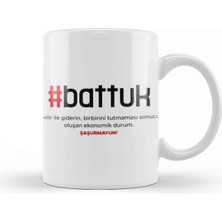 Beyaz Porselen Kupa Bardak, Karadeniz Temalı, Şık ve Kullanışlı Tasarım