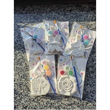 Kız Model Taş Boyama Seti, 5 Veya 25 Parça, Beyaz Renkli Eğlenceli Aktivite