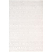 Jade JD015W Beyaz Halı Iskandinav Desen Triko Akrilik Pamuk Tabanlı Kaymaz Salon Yatak Odası Halı