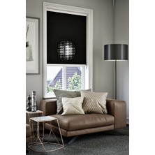 Lazer Kesim Mat Stor Perde, Lazer Kesimli Modern Serisi, M-9008 Siyah Renk
