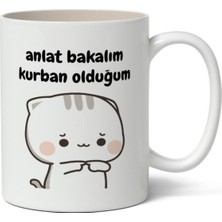 Beyaz Baskılı Kupa Bardak, Sıcak ve Şık Kahve Için Ideal Seçim