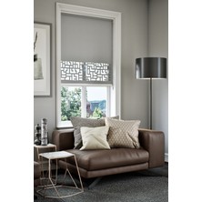 Lazer Kesim Mat Stor Perde, Lazer Kesimli Klasik Serisi, C-3005 Gri Renk